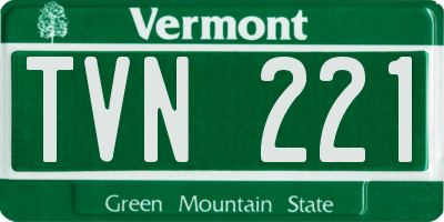 VT license plate TVN221