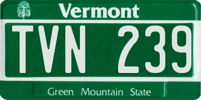 VT license plate TVN239