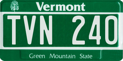 VT license plate TVN240