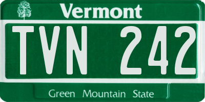 VT license plate TVN242