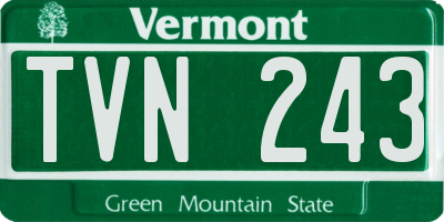 VT license plate TVN243