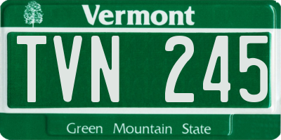 VT license plate TVN245