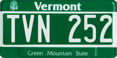 VT license plate TVN252