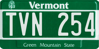 VT license plate TVN254