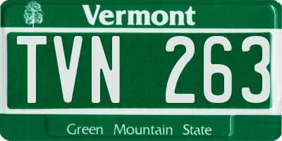 VT license plate TVN263