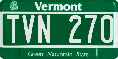 VT license plate TVN270