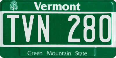 VT license plate TVN280
