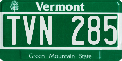 VT license plate TVN285