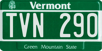 VT license plate TVN290