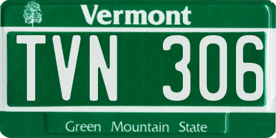 VT license plate TVN306