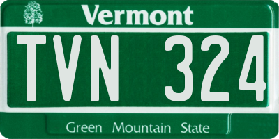 VT license plate TVN324