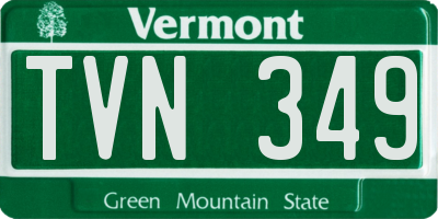 VT license plate TVN349
