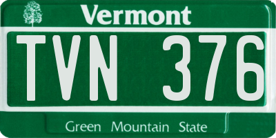 VT license plate TVN376