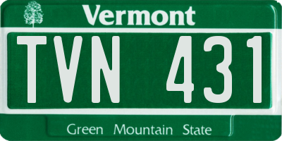 VT license plate TVN431