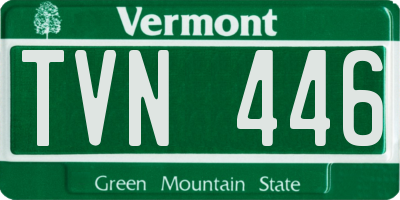 VT license plate TVN446