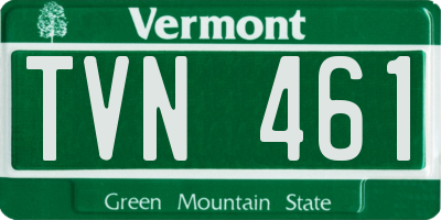 VT license plate TVN461