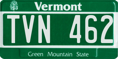 VT license plate TVN462