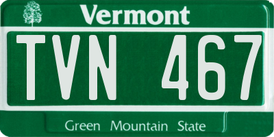 VT license plate TVN467