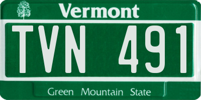 VT license plate TVN491