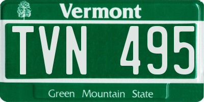 VT license plate TVN495