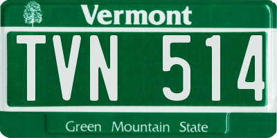 VT license plate TVN514