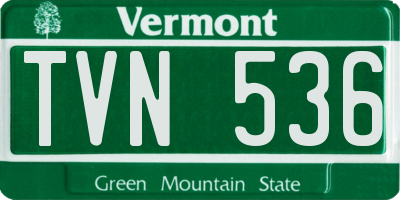 VT license plate TVN536
