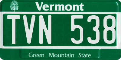 VT license plate TVN538