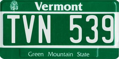VT license plate TVN539