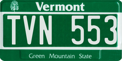 VT license plate TVN553
