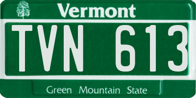 VT license plate TVN613