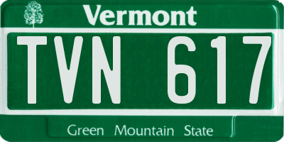 VT license plate TVN617
