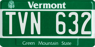 VT license plate TVN632