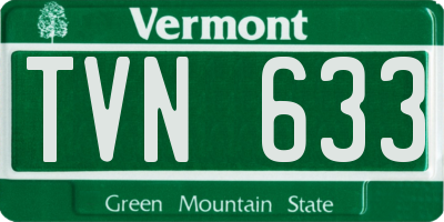 VT license plate TVN633
