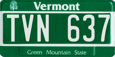 VT license plate TVN637