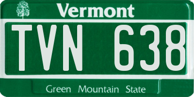 VT license plate TVN638