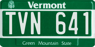 VT license plate TVN641