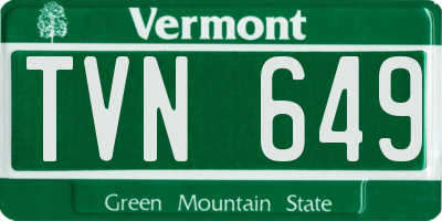 VT license plate TVN649
