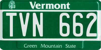 VT license plate TVN662