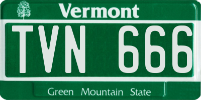 VT license plate TVN666