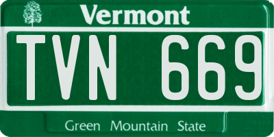VT license plate TVN669
