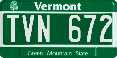 VT license plate TVN672