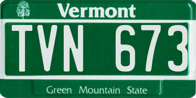 VT license plate TVN673