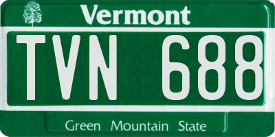VT license plate TVN688