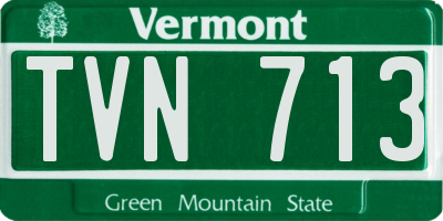 VT license plate TVN713