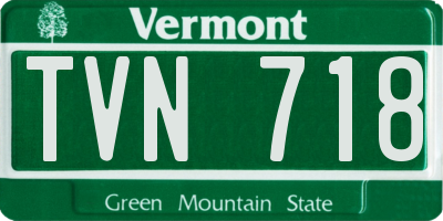 VT license plate TVN718