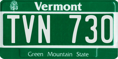 VT license plate TVN730