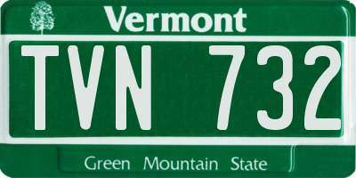 VT license plate TVN732