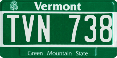 VT license plate TVN738