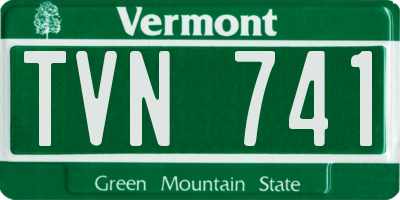 VT license plate TVN741