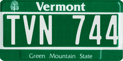 VT license plate TVN744